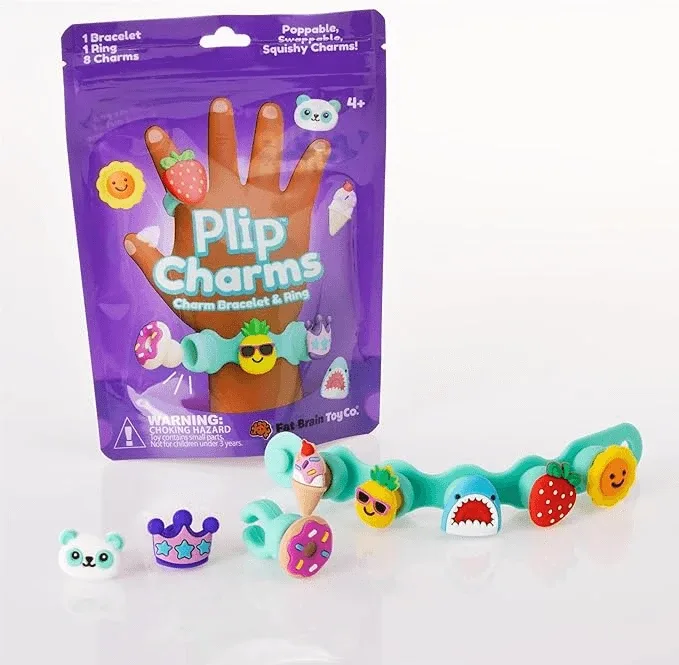 Set Brățară si inel cu talismane pop-it Plip Charms, mov — preț și oferte