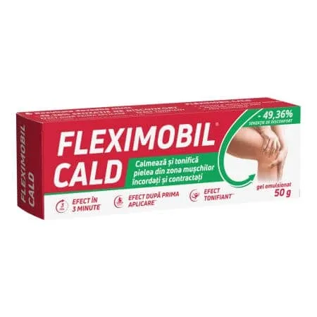 Gel emulsionat pentru muschi si articulatii Fleximobil Cald, 50 g, Fiterman Pharma — preț și oferte
