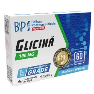 Glicina, 100 mg, 60 comprimate, Balkan Pharmaceuticals