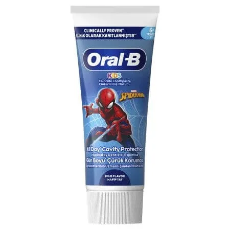 Pasta de dinti pentru copii 6+luni Kids Spiderman, 60 ml, Oral-B — preț și oferte
