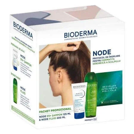 Pachet Sampon Node DS+, 125 ml + Sampon zilnic Node Fluide, 200 ml, Bioderma — preț și oferte