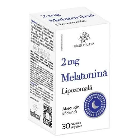 Melatonina Lipozomala, 2 mg, 30 capsule vegetale, BioSunLine — preț și oferte