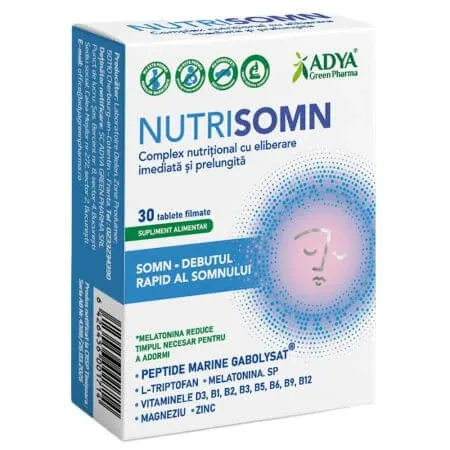 Nutrisomn, 30 tablete filmate, Adya Green Pharma — preț și oferte