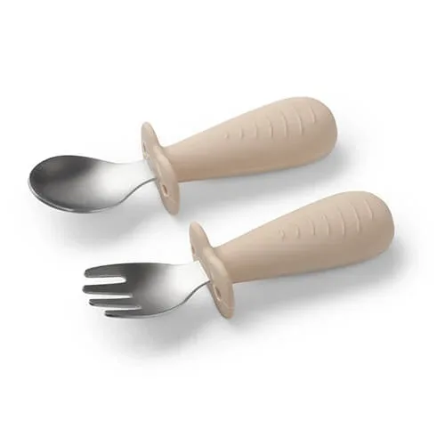 BabyOno, tacâmuri pentru copii, oțel inoxidabil, bej, începând cu 12 luni — preț și oferte