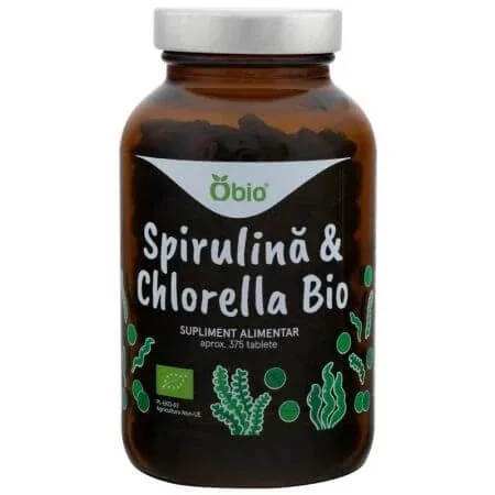 Spirulina & Chlorella Bio, 375 tablete, Obio — preț și oferte