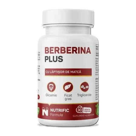 Berberina Plus, 600 mg, 30 capsule vegetale, Nutrific — preț și oferte