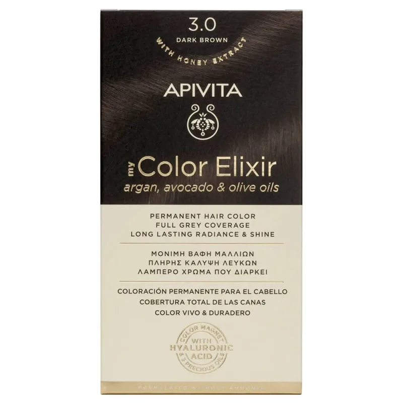 Apivita My Color Elixir Permanent Hair Color N3.0 Maro închis — preț și oferte