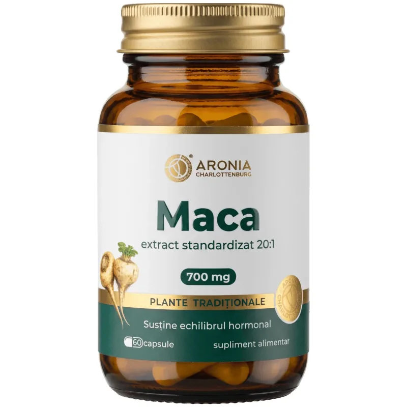 Maca 700 mg — 60 capsule cu extract concentrat din rădăcină de Maca pentru susținerea libidoului, echilibrului hormonal și vitalității | Plante Tradiționale — preț și oferte