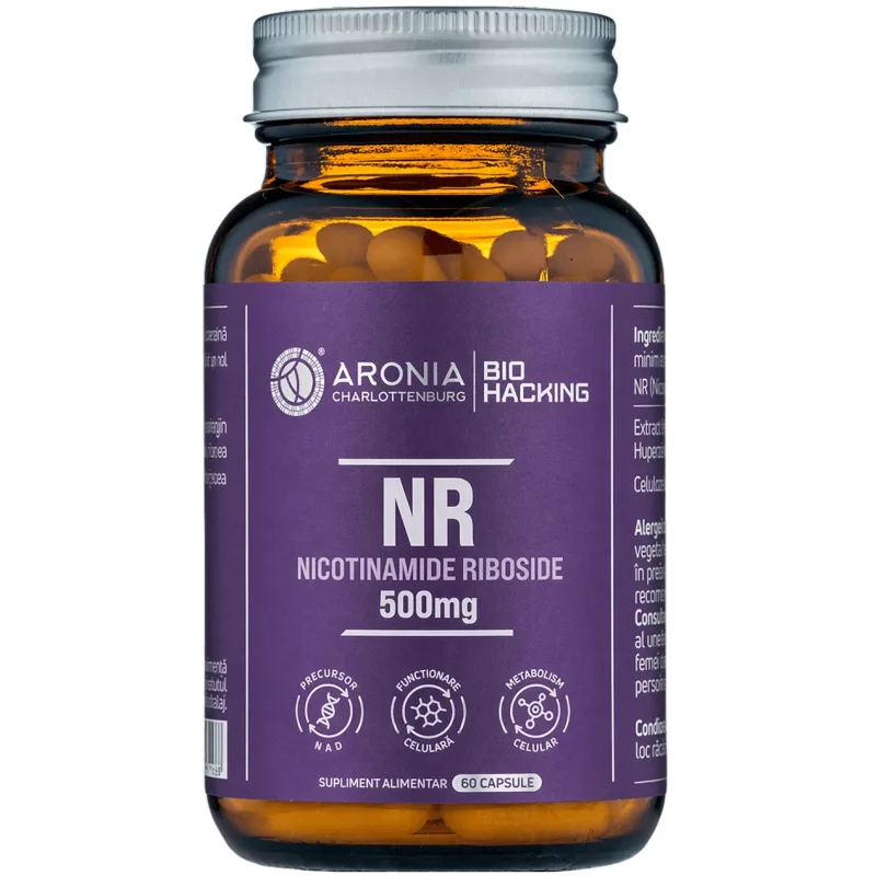 NR la 500 mg — 60 capsule care susțin energia celulară, funcțiile cognitive și îmbătrânirea sănătoasă | Bio Hacking — preț și oferte