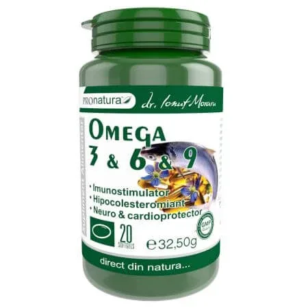 Omega 3-6-9, 20 capsule, Pro Natura — preț și oferte