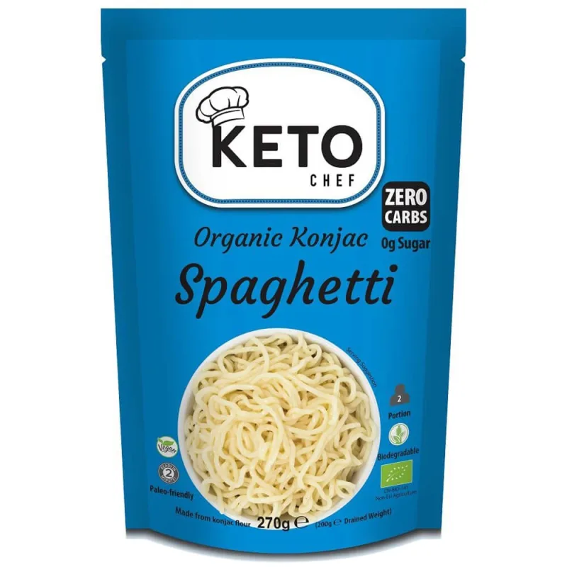 Keto Chef Organic Konjac Spaghetti, tăieței konjac în formă de spaghete, fără gluten, neparfumate, 270 g — preț și oferte