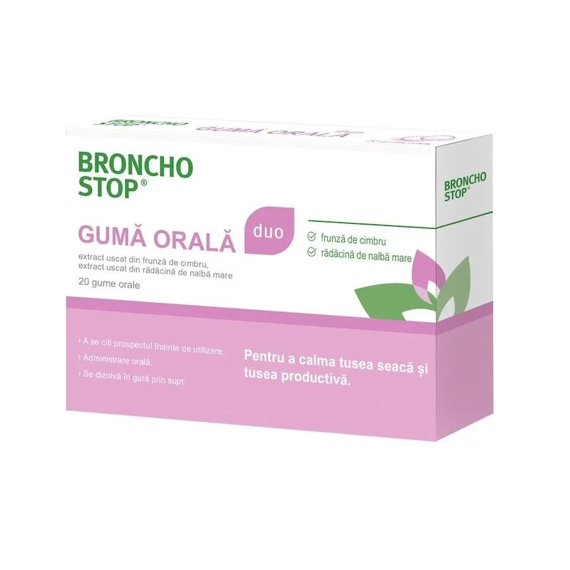 Bronchostop Duo Guma Orala KWIZDA PHARMA GMBH — preț și oferte