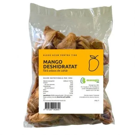 Mango deshidratat fara zahar, 250 g, Managis — preț și oferte
