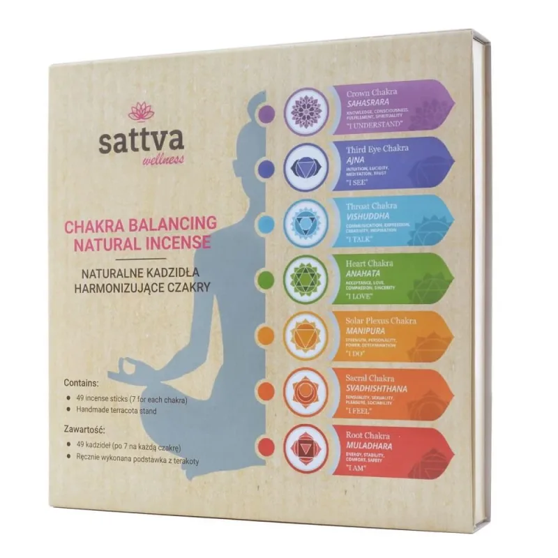 Tămâie naturală Sattva Chakra Balancing Tămâie pentru armonizarea chakrelor, 49 bucăți Sattva Ayurveda — preț și oferte