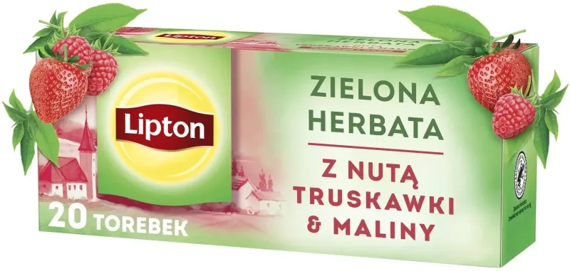 Lipton ceai verde cu un indiciu de căpșuni și zmeură 20 pungi — preț și oferte