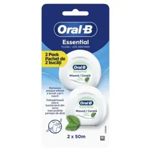 Ata dentara cu aroma de menta Essential floss, 2x50 m, Oral-B