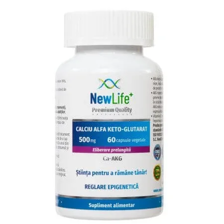 Calciu alfa keto-glutarat, 500 mg, 60 capsule, Newlife+ — preț și oferte