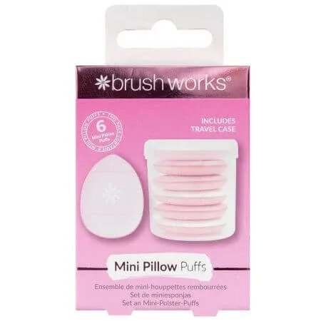 Bureti mini pentru aplicarea machiajului Pillow Puffs, 6 bucati, Brushworks — preț și oferte