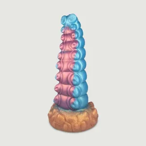 Dildo siliconic Octopuss Skin 20 x 5,3 cm - Albastru