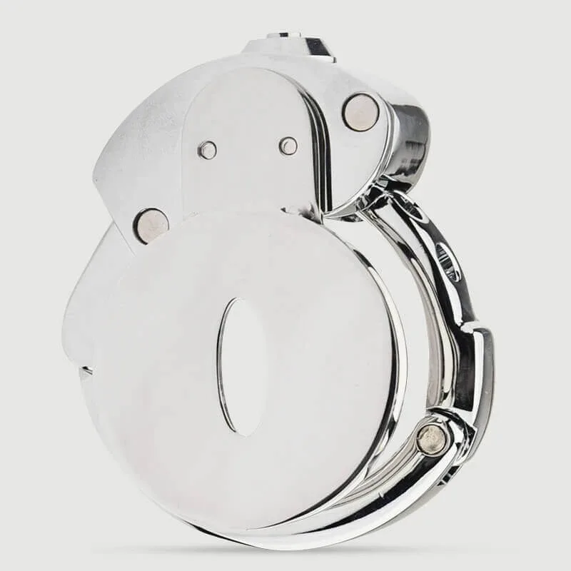 Cușcă de castitate din metal cu blocare plată 2,5 x 3,2 cm - argintiu — preț și oferte