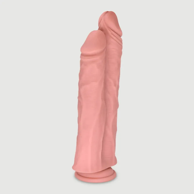 Atlas 26,5 cm Dildo dublu realist din silicon cu ventuză - Carnea — preț și oferte