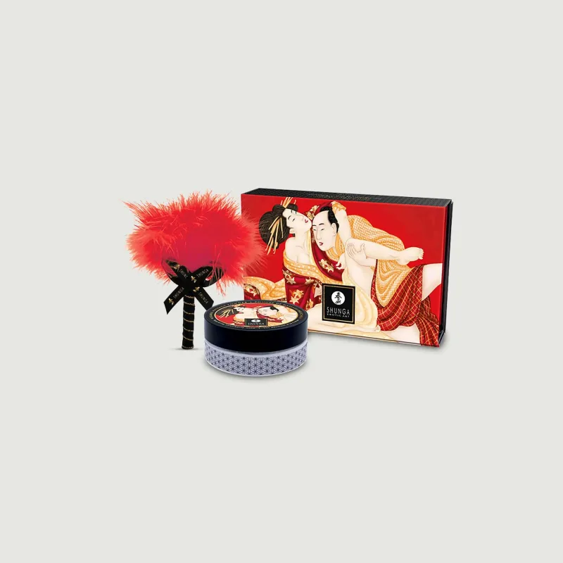 Shunga Kissable Massage Powder Sparkling Strawberry Wine - 75 g — preț și oferte