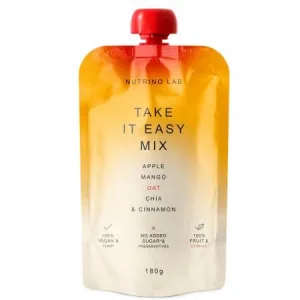 Piure pasteurizat cu mere, mango, ovaz si scortisoara Take It Easy Mix, 180 g, Nutrino Lab