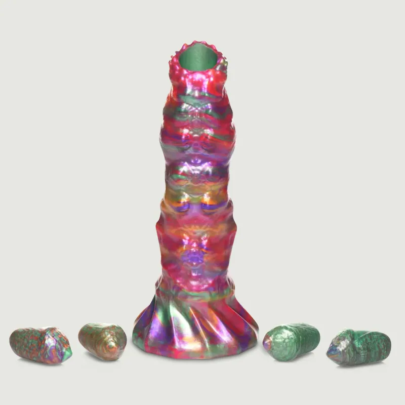Ovipositor Larva Dildo siliconic cu ouă - Multicolor — preț și oferte
