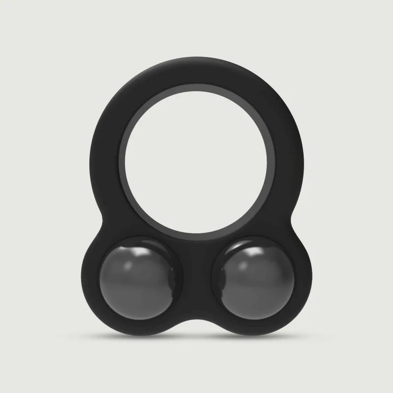 Ramrod Inel pentru penis din silicon cu greutăți metalice - negru — preț și oferte