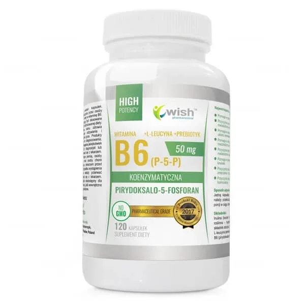 Wish, Vitamina B6 50 mg + L-leucină + prebiotic, 120 capsule — preț și oferte