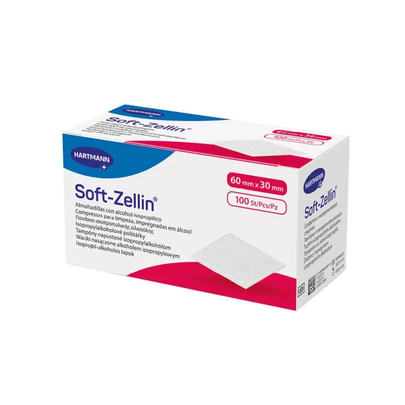 Soft-Zellin, compresă înmuiată în alcool, 6 cm x 3 cm, 100 bucăți — preț și oferte