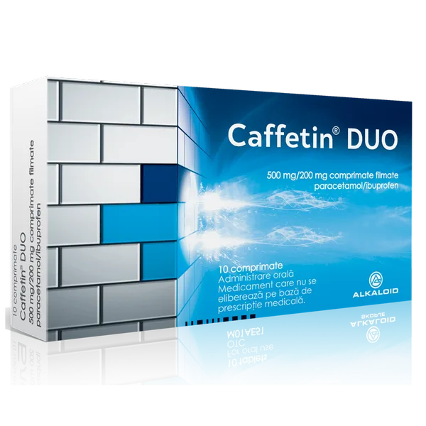 Caffetin Duo 500 mg/200 mg, Alkaloid | 10 comprimate filmate ALKALOID-INT D.O.O. — preț și oferte