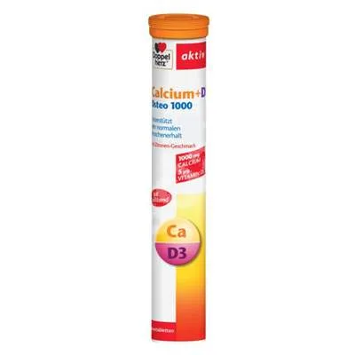 Calciu + D3 Osteo 1000, Doppelherz Aktiv | 15 comprimate efervescente — preț și oferte