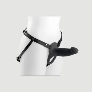 H4 Hollow Vibrating curea mare din silicon cu ham - negru