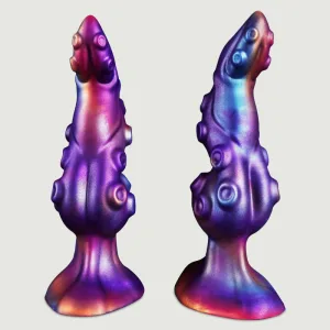 Octopus Curved Silicone Dildo 22 x 6,5 cm - Violet
