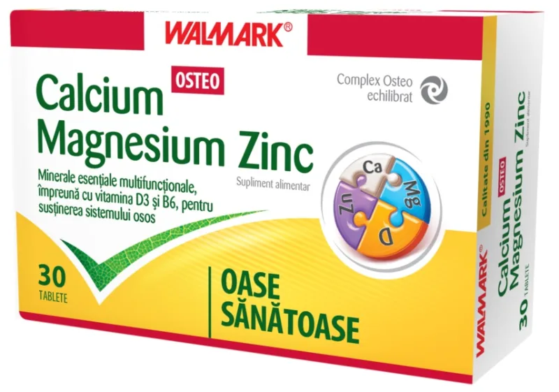 Calciu Magneziu Zinc Osteo, Walmark | 30 tablete — preț și oferte