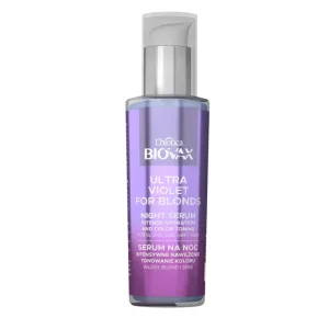 Biovax Ultra Violet Ser hidratant de tonifiere de noapte pentru păr blond și gri, 100ml