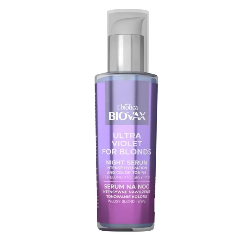 Biovax Ultra Violet Ser hidratant de tonifiere de noapte pentru păr blond și gri, 100ml — preț și oferte