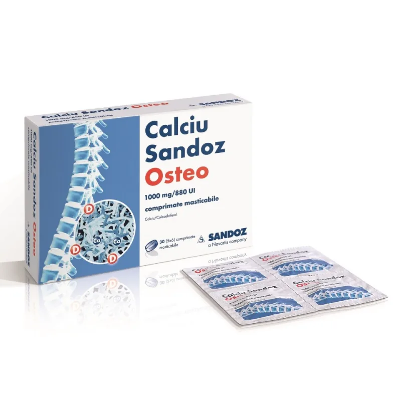 CALCIU SANDOZ OSTEO 1000 MG/880 UI X 30 — preț și oferte
