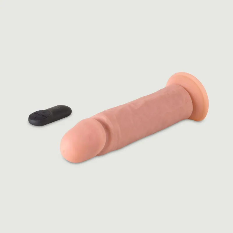 Vibrator realist din silicon controlat de la distanță R2 cu ventuză 21 cm - Flesh — preț și oferte