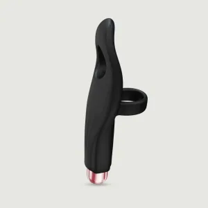 Vibrator cu degete Tickle Me cu manșon din silicon - negru
