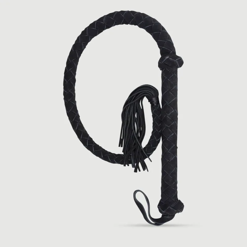 Bullwhip împletit cu buclă pentru încheietura mâinii și capăt cu fundiță - negru — preț și oferte