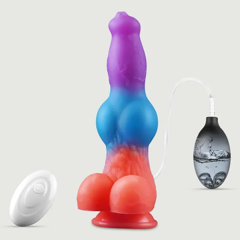 Dildo din silicon care strălucește în întuneric și vibrează, cu ventuză - Multicolor — preț și oferte