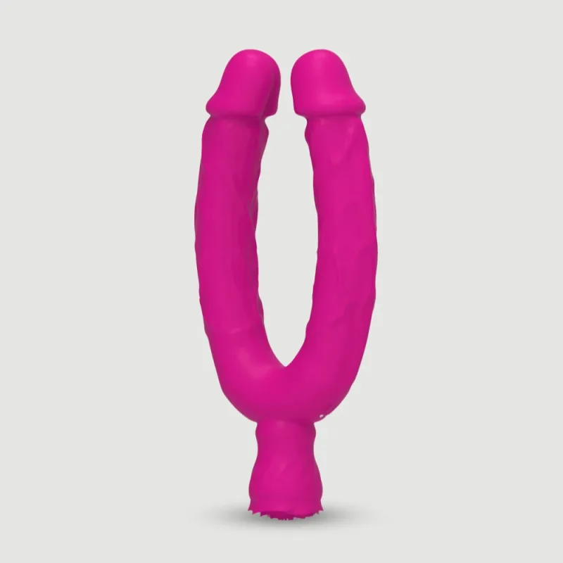 Jojo Vibrator dublu realist din silicon - Roz — preț și oferte