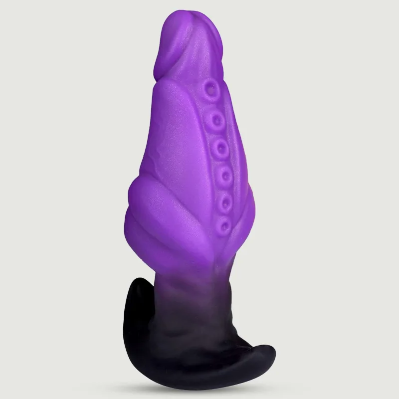Dop de fund din silicon cu cap realist 17 x 6 cm - Violet — preț și oferte