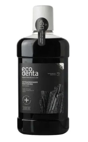 Apă de gură, cărbune de stejar + săruri + ulei de mentă, albire 500ml Ecodenta