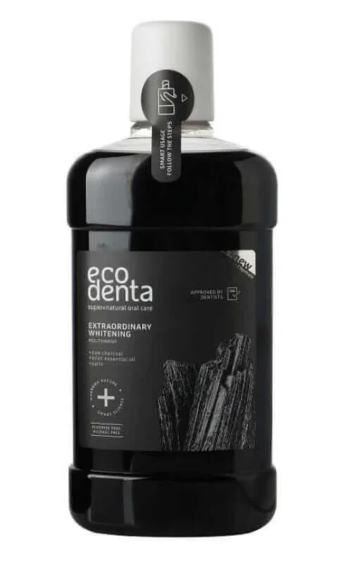 Apă de gură, cărbune de stejar + săruri + ulei de mentă, albire 500ml Ecodenta — preț și oferte