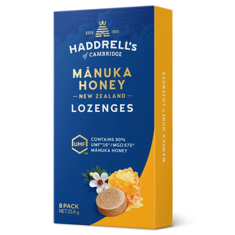 Haddrell's, pastiluțe cu miere de Manuka MGO 570+, 8 bucăți — preț și oferte