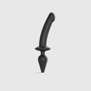 Switch Plug In XX-Large Semi Realistic Dildo cu Butt Plug - Negru
