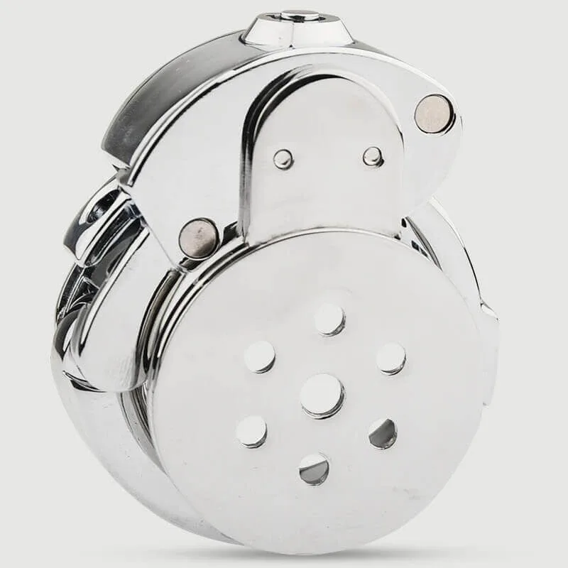 Cușcă de castitate din metal cu blocare plată din oțel 2,5 x 3,5 cm - argintiu — preț și oferte